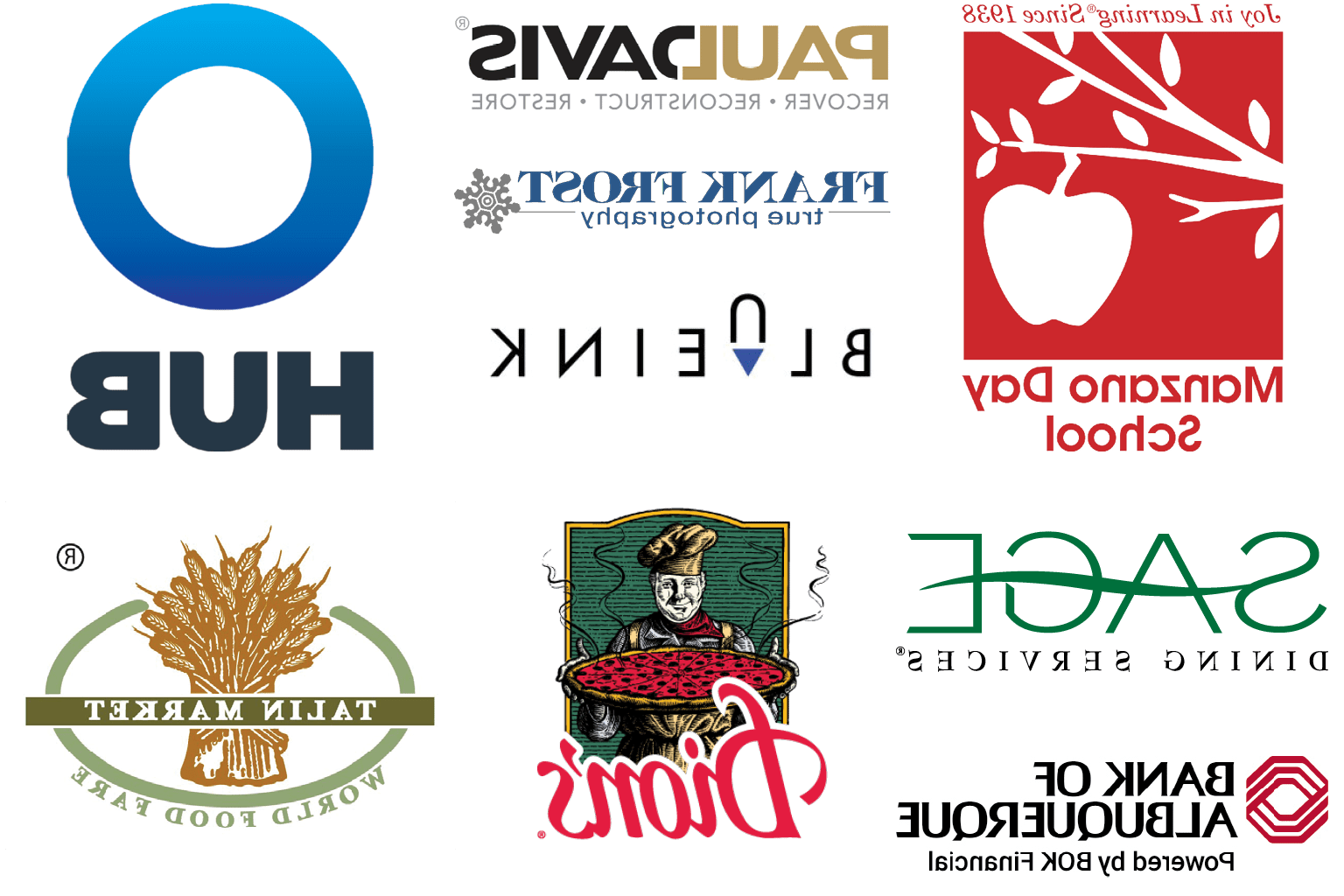 Collection of company 和 institution logos.